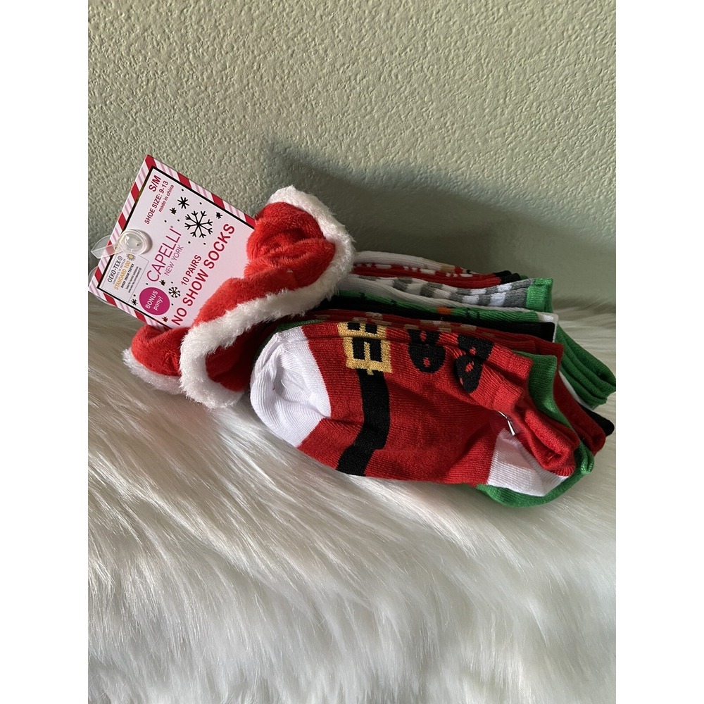 Capelli New York Christmas Girls
No Show Socks 10 Pairs S/M
Shoes 9-13 New